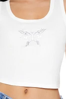 Metallic Butterfly Tank Top