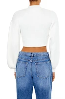 Mock Neck Cropped Sweater