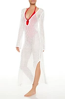 Crochet O-Ring Swim Cover-Up Maxi Dress