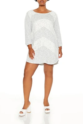 Plus Lace Chevron Mini Dress