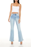 Rhinestone High-Rise Flare Jeans