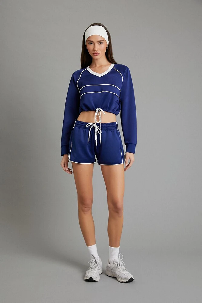 Active Piped-Trim Shorts