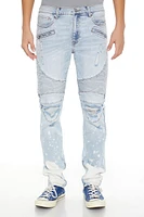 Bleach Dye Moto Skinny Jeans