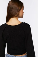 Rib-Knit Cropped Sweater