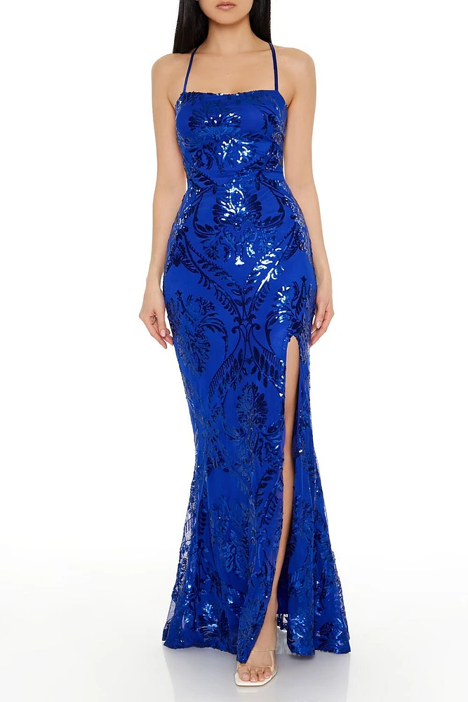 Sequin Jacquard Maxi Dress
