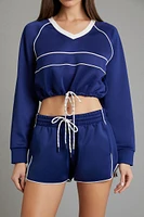 Active Piped-Trim Crop Top