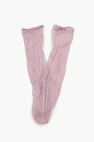Sheer Glitter Knit Crew Socks
