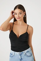 Ruched V-Neck Cami Bodysuit