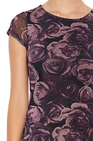 Rose Print Bodycon Midi Dress