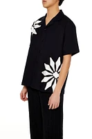 Floral Patch Drop-Sleeve Shirt