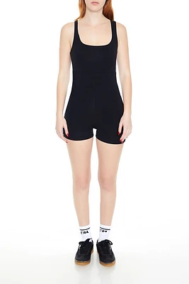 Fitted Cotton-Blend Tank Romper