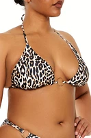 Plus Leopard Bikini Top