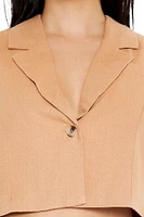 Notched-Lapel Cropped Shirt