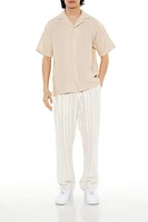 Striped Drawstring Straight Pants
