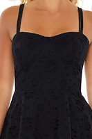 Floral Eyelet Bustier Mini Dress