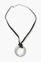 Faux Leather Cord O-Ring Necklace