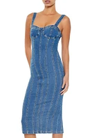 Denim Bustier Midi Dress