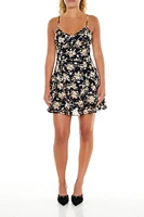 Layered Floral Eyelet Mini Dress