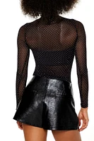 Sheer Mesh Rhinestone Top