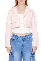 Cropped Twill Blazer Jacket