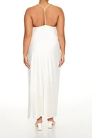 Plus Satin Maxi Dress