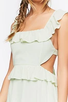 Ruffle Tie-Back Midi Dress