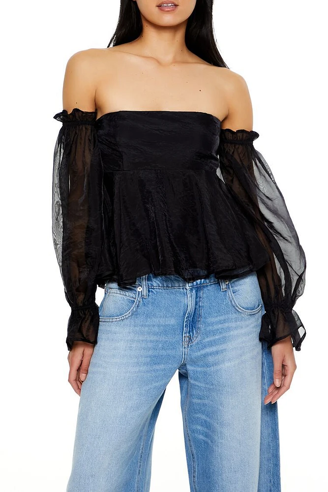 Chiffon Off-the-Shoulder Top