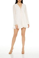 Bell-Sleeve Babydoll Mini Dress