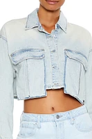 Cropped Asymmetrical Denim Shirt