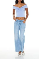 Twisted Off-the-Shoulder Crop Top