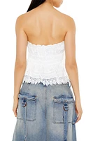 Strapless Cutout Bow Crop Top