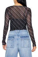 Plaid Mesh Crop Top & Cami Set