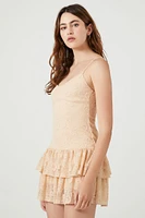 Lace Drop-Waist Mini Dress