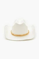 Chain-Trim Brushed Cowboy Hat