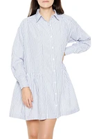 Striped Poplin Shirt Dress