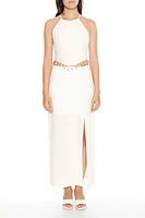 Buttoned Column Maxi Skirt