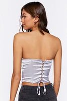 Satin Hook-and-Eye Corset Crop Top