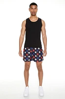 Sun Print Drawstring Swim Trunks