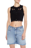 Floral Embroidered Crop Top