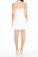 Lace-Trim Polka Dot Mini Dress