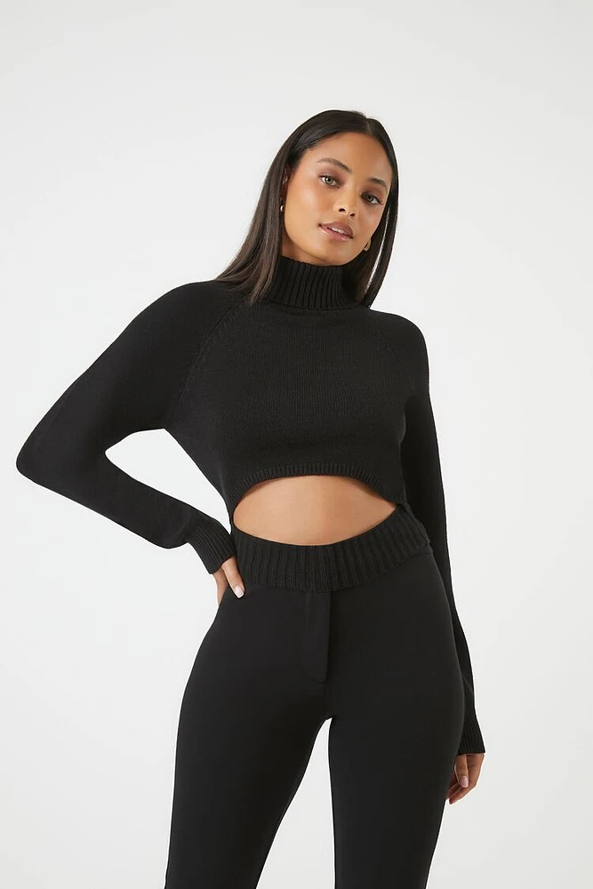 Sweater-Knit Cutout Crop Top