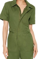 Zip-Up Cotton Coveralls