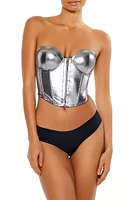 Metallic Lingerie Corset Tube Top