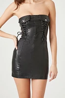 Faux Leather Tube Mini Dress