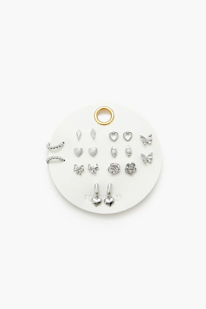 Heart Stud & Hoop Earring Set