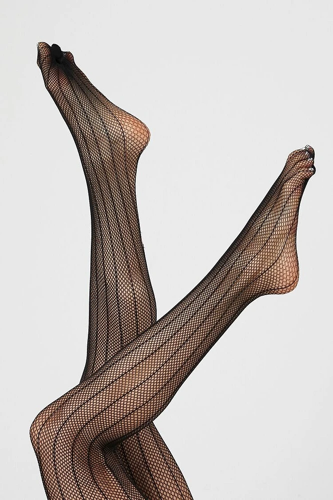 Striped Fishnet Tights