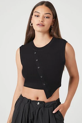 Buttoned Asymmetrical Tank Top