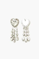 Faux Gem Heart Drop Earrings