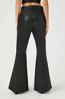Faux Leather Flare-Leg Pants