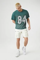 Mid-Rise Denim Cargo Shorts